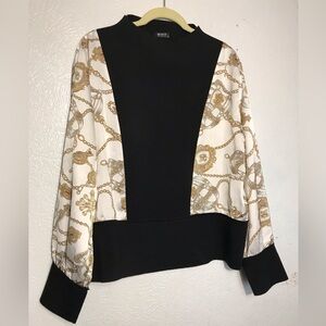 Why Dress Elegant Black and Gold Women's Top XXL